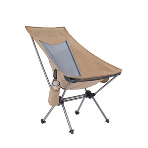 Lightweight Picnic Recliner Folding Portable Outdoor Camping Chair with Side Pockets