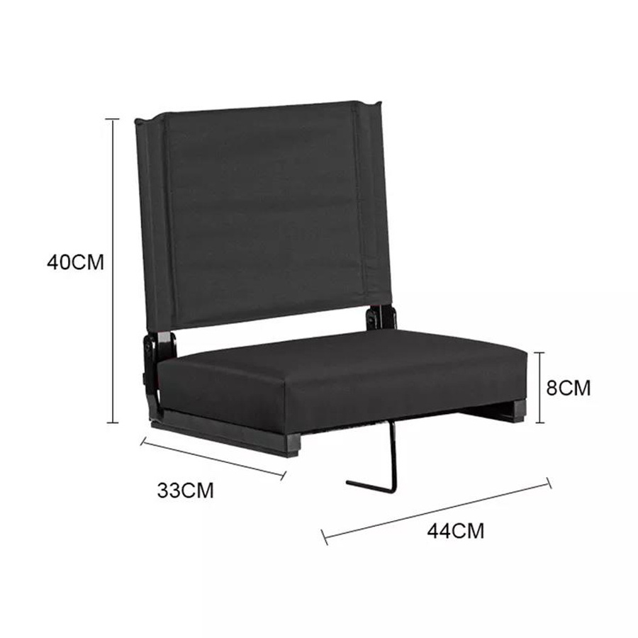 Football Baseball Portable Folding Seats Cushion Stadium Chair With Back Support and Single Hook