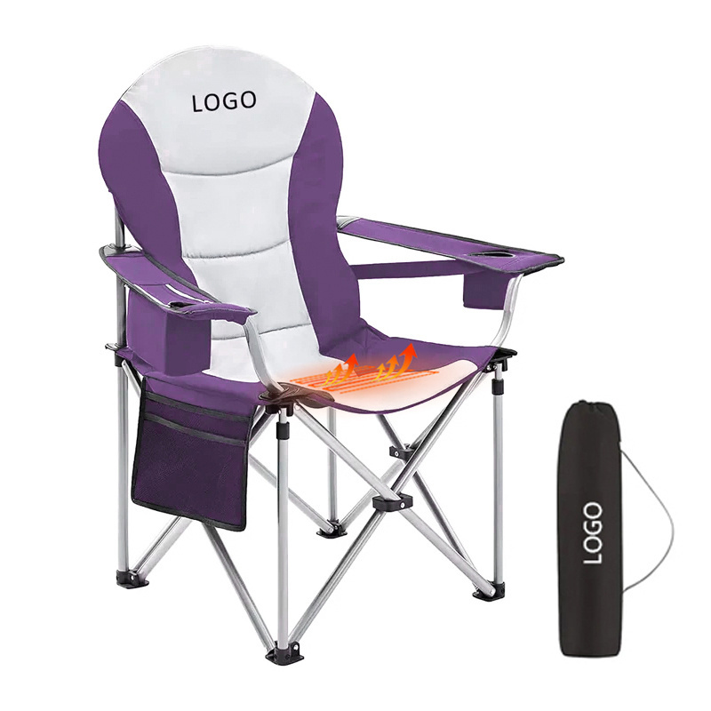 Custom Logo Affordable Compact Camping Beach Recliner Chair With Cooler Bag And Lumbar Back Support