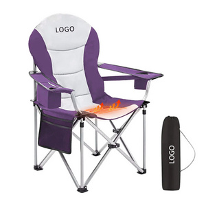 Custom Logo Affordable Compact Camping Beach Recliner Chair With Cooler Bag And Lumbar Back Support