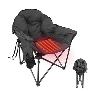 New High Quality Oversized Portable Comfortable Moon Heated Camping Chair With Padded Seats