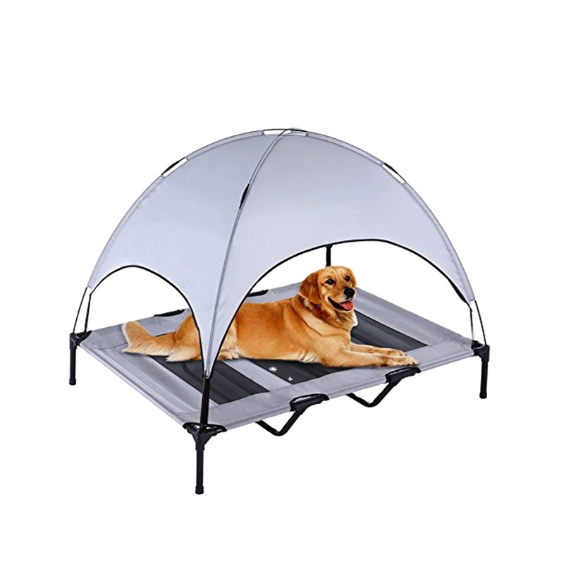 Portable Outdoor Pet Dog Bed Elevated Pet Cot with Canopy Portable