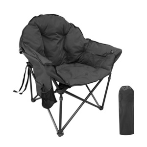 Outdoor Oversized Leisure Folding Sofa Moon Saucer Portable Camping Chair for Adults Padded Cushion