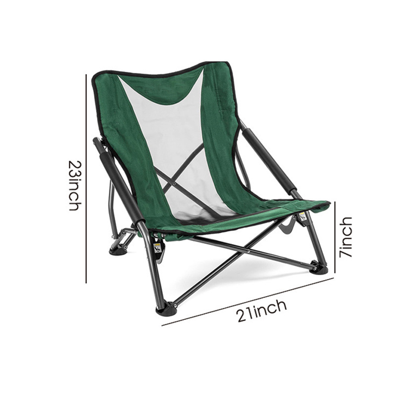 Custom Summer Mesh Low Lounger Portable Folding Sea Beach Chairs For Outdoor Camping