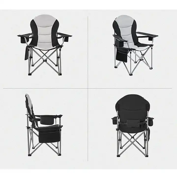 Portable Folding  Outdoor Foldable Camping Beach Fishing Chairs with Padded Hard Armrest