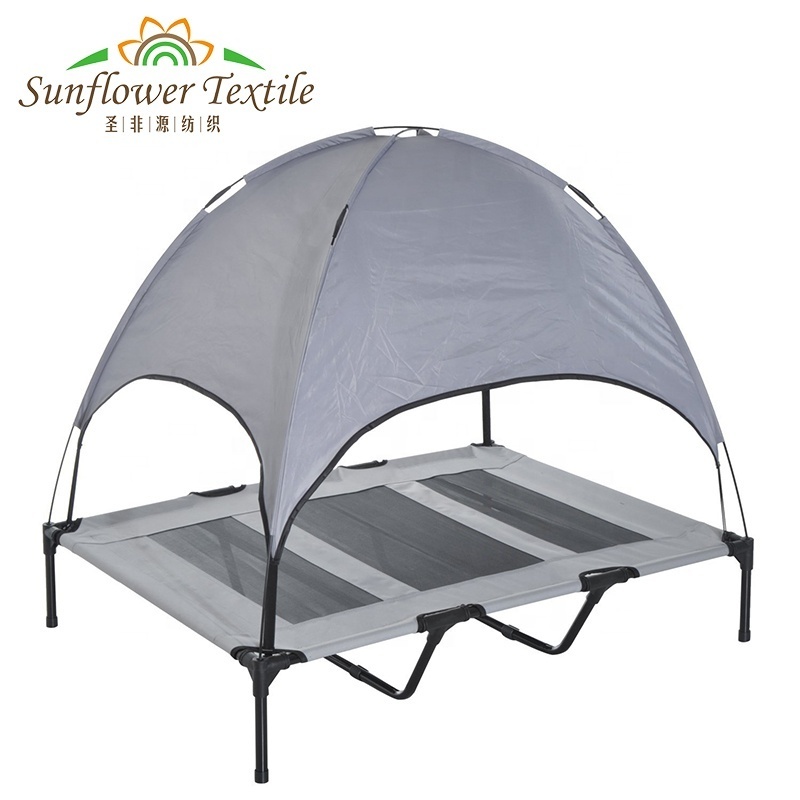 Wholesale Mental Folding Dog  Cot Elevated Pet Cot with Canopy Portable for Camping or Beach