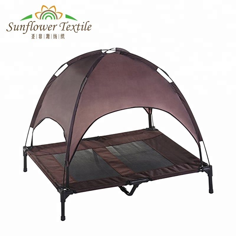 Wholesale Mental Folding Dog  Cot Elevated Pet Cot with Canopy Portable for Camping or Beach