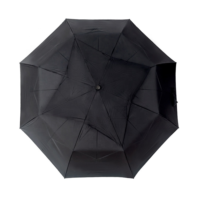 Custom Black 27 Inch Large Double Canopy Fully Automatic Foldable Umbrella