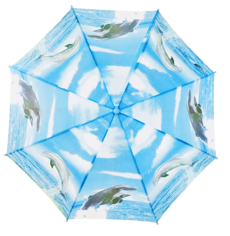 Cute Dolphin Children Umbrella  With  Manual Open and  Close  straight  Umbrella