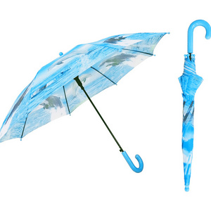 Cute Dolphin Children Umbrella  With  Manual Open and  Close  straight  Umbrella