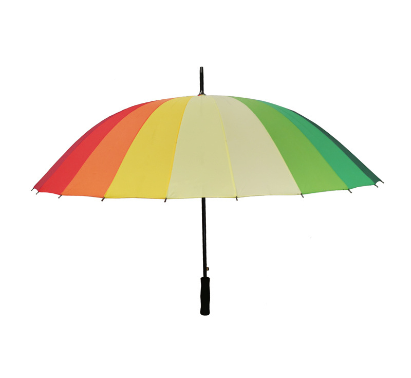 Hot Sale 24 Ribs Colorful Rainbow OEM Gift Straight Rain Umbrella