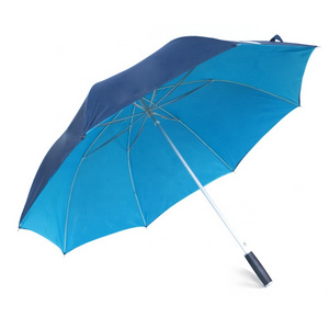 Rubber Handle Aluminum Alloy Tube Frame Fibreglass Auto Open Strong Windproof Double Layer Ultra Light Stick Straight Umbrella