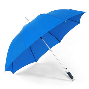 27 Inch Vintage Blue Solid Pongee Super Light Aluminum Alloy Tube Rain Auto Open Straight Golf Umbrella