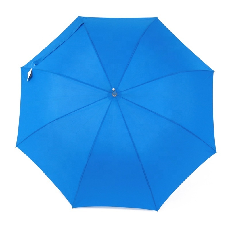 27 Inch Vintage Blue Solid Pongee Super Light Aluminum Alloy Tube Rain Auto Open Straight Golf Umbrella