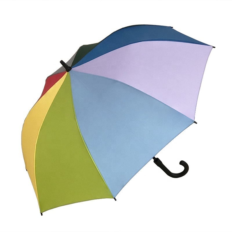 27 Inch Wholesale Bulk Buy Good Prices Large Custom Logo Print Branded Decoration Windproof Straight Rainbow Umbrella for Sale