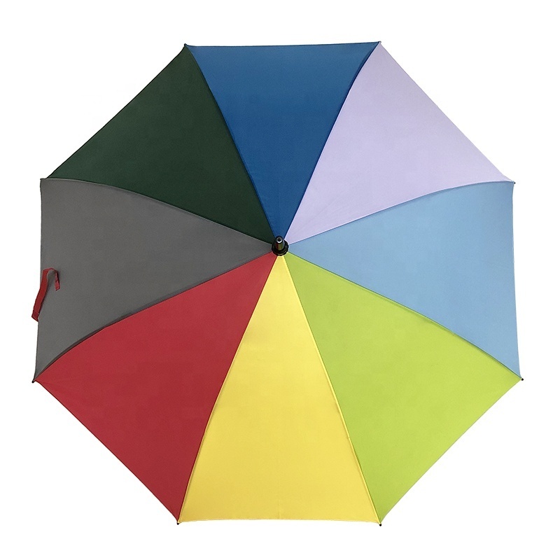 27 Inch Wholesale Bulk Buy Good Prices Large Custom Logo Print Branded Decoration Windproof Straight Rainbow Umbrella for Sale