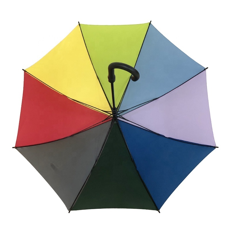 27 Inch Wholesale Bulk Buy Good Prices Large Custom Logo Print Branded Decoration Windproof Straight Rainbow Umbrella for Sale