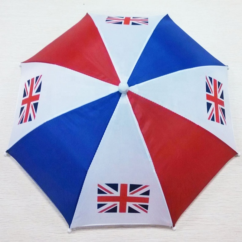 Promotional Wholesale Customized Flag Print Outdoor Fishing Rain Head Wear Umbrella Hat for Adult