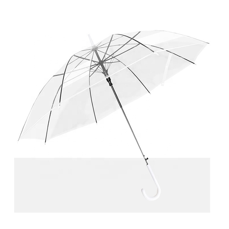 Cheap Paraguas Manufacturer Wholesale Plastic POE Transparent Umbrella Kids Clear Rain Umbrella with Printing for Promotion