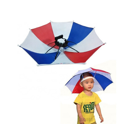 Flag Custom Print Sublimation Small Portable Wearable Hat Head Shape Umbrella Hat for Kids from Sun