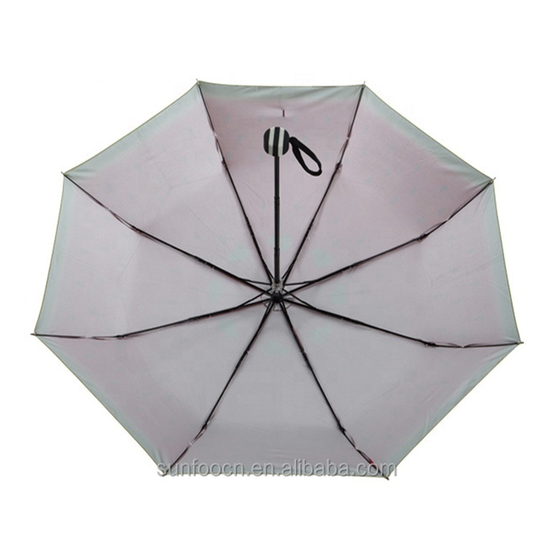 Compact Manual Easy Fold Sun UV Silver Coated Inside Watermelon Fruit Pattern Heat Transfer Printed Waterproof Folding Umbrella