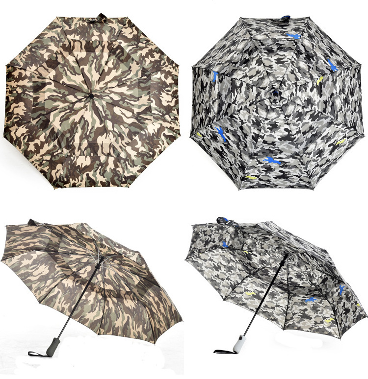 Sunfoo 21 Inch 3 Folding Automatic Hunter Camouflage Umbrella