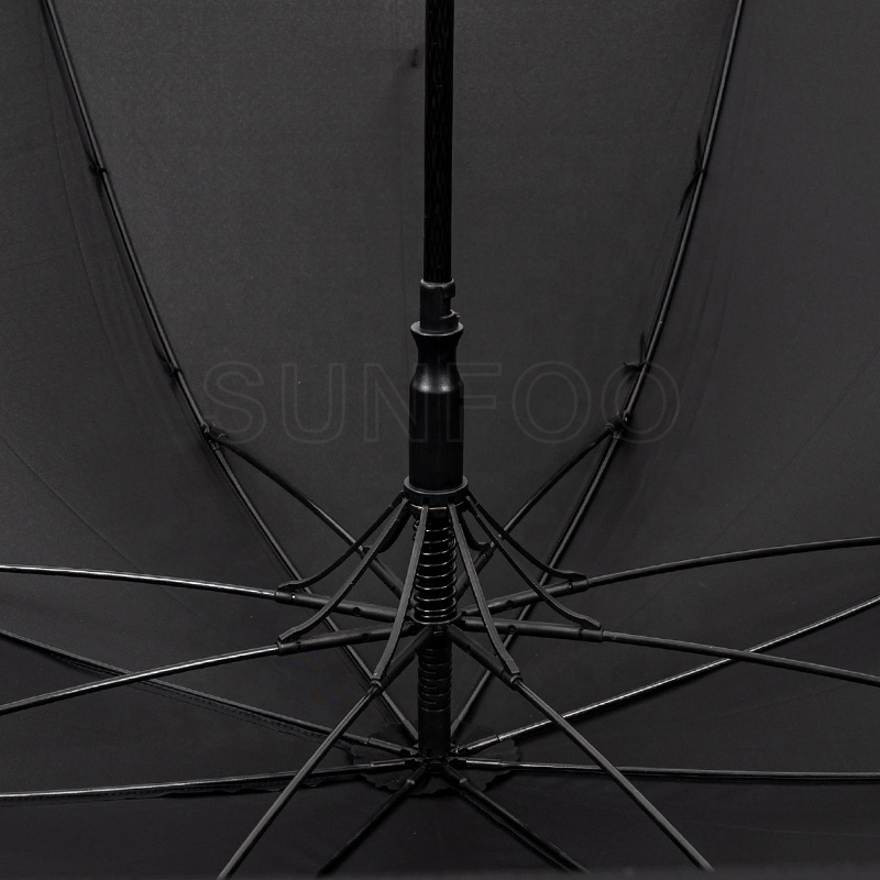 Men's Black 27inch Outdoor Windproof Straight Umbrella with Rubber Washer Head