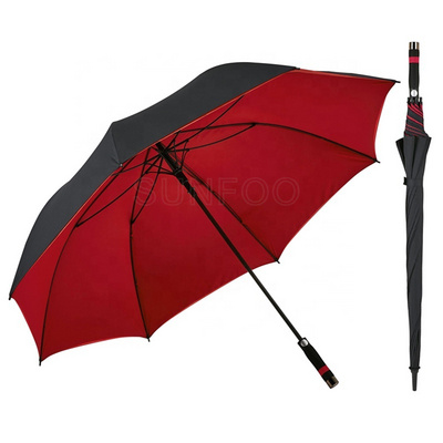 34 68 Inch High Quality Black Red Double Layer Windproof Golf Umbrella