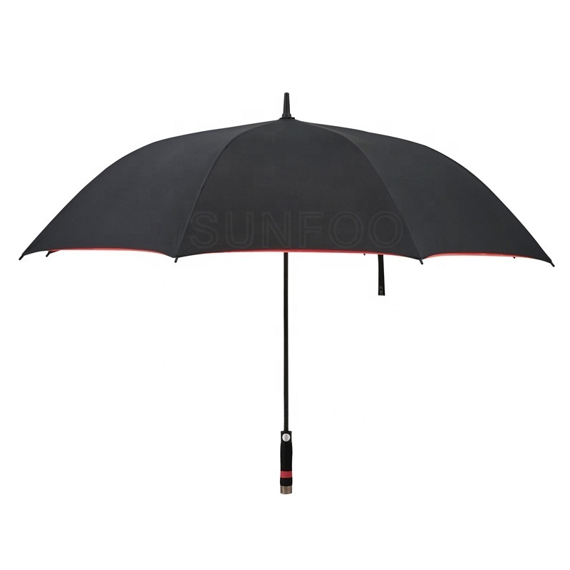 34 68 Inch High Quality Black Red Double Layer Windproof Golf Umbrella