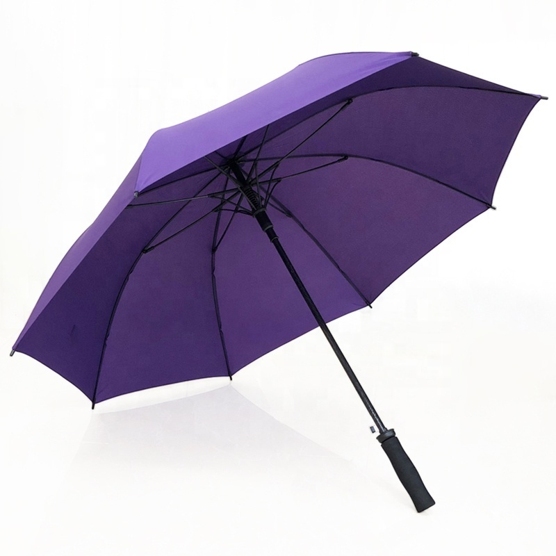 Stock Printed Golf Umbrella Promotional, Wholesale Purple Umbrella with Logo