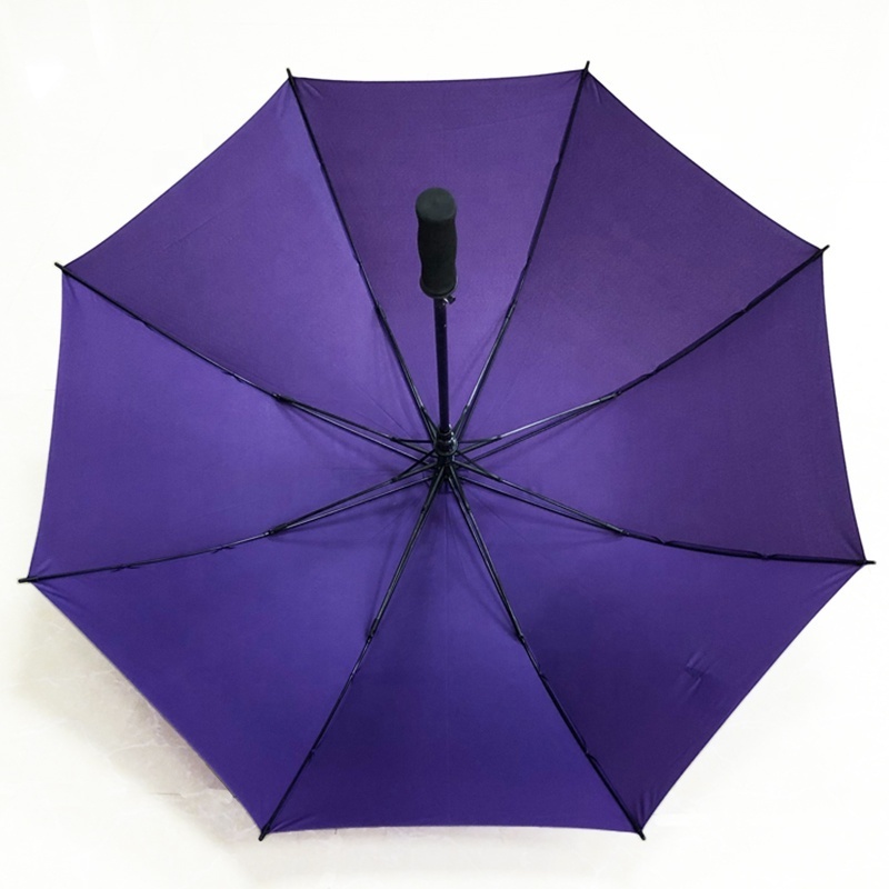 Stock Printed Golf Umbrella Promotional, Wholesale Purple Umbrella with Logo