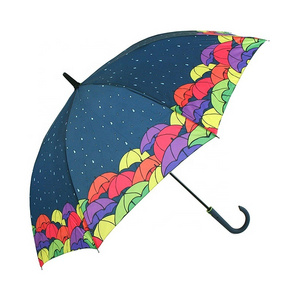 23" Custom Print J Wind Proof Straight Umbrella