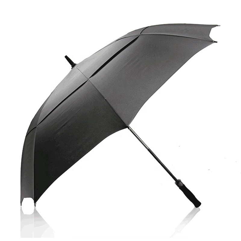 Black Guarda Chuva Double Layer Extra Large Auto Open Strong Straight Golf Umbrella with Logo Printing