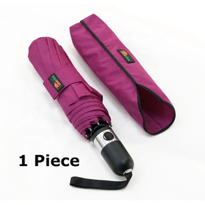 1pc Wind Resistance 8K Women Automatic Pink 3 Folding Rain Umbrellas