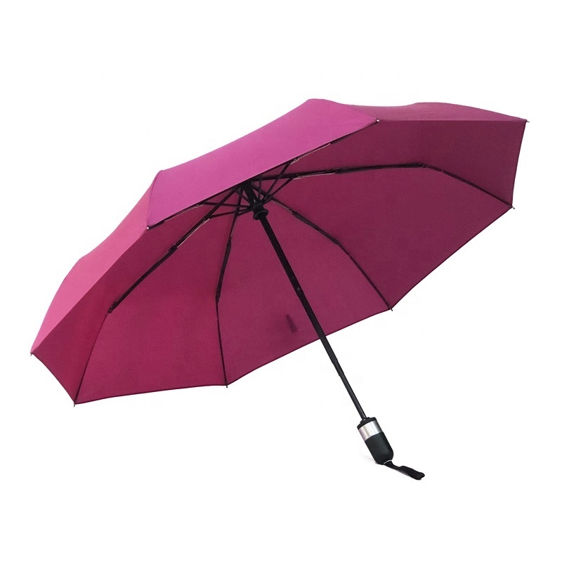 1pc Wind Resistance 8K Women Automatic Pink 3 Folding Rain Umbrellas