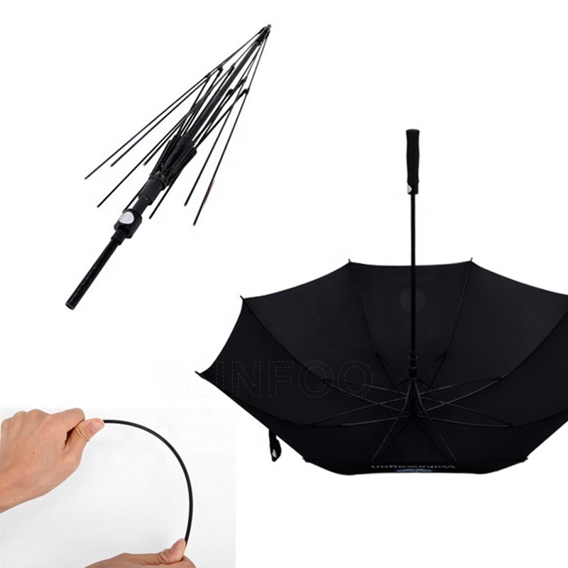 Promotional Business Black Auto Open Custom Logo Printing Golf Umbrella