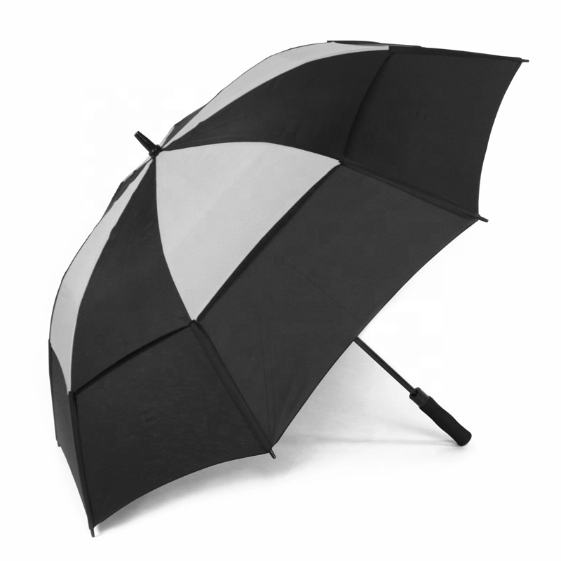 60 Inches Large Storm Windproof Double Air Canopy Golf Umbrella with Net