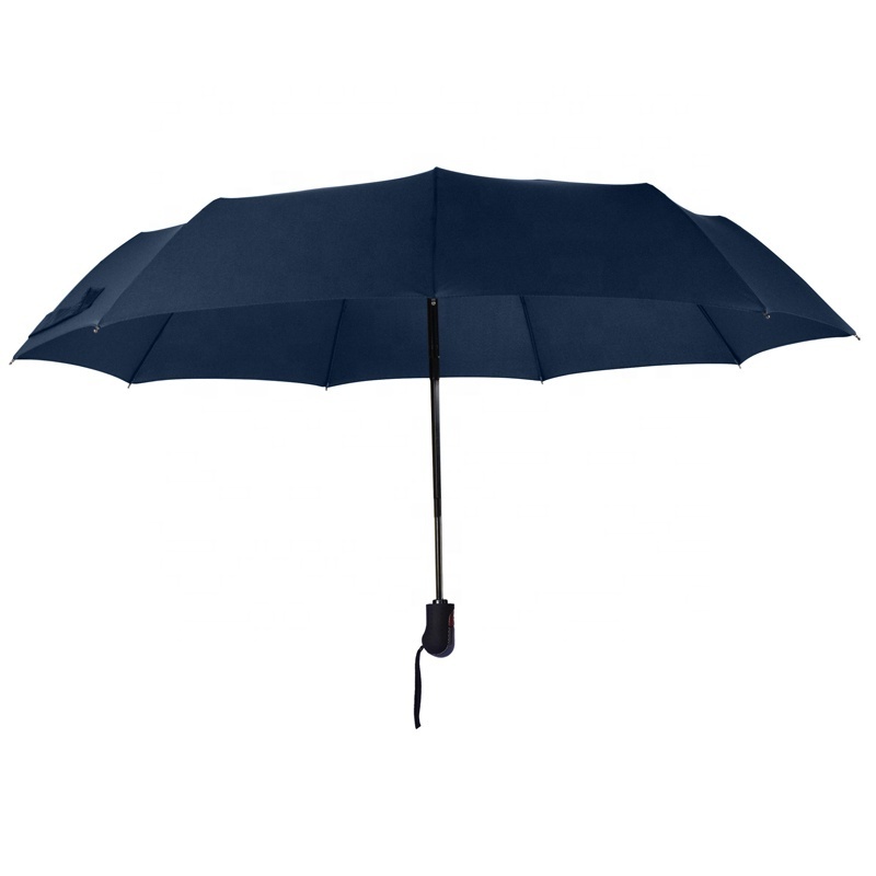 Wholesale Price Custom Brand Design 9ribs Windproof Strong Wind Resistant Blue Compact Travel Rain Folding Umbrella