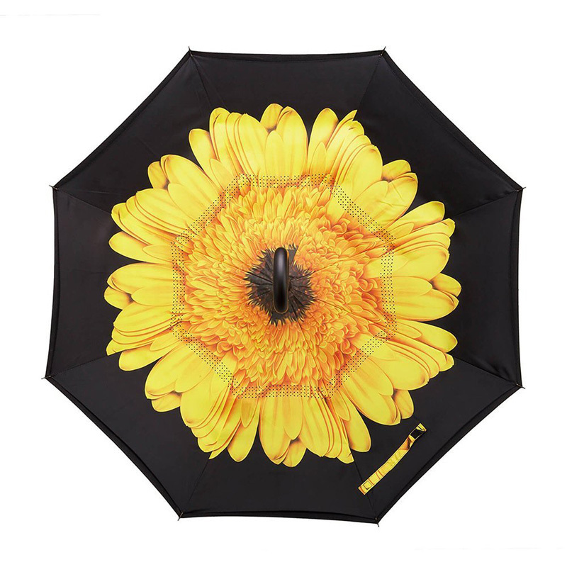 Sunfoo hand free car umbrella sun flower umbrella