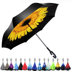 Sunfoo hand free car umbrella sun flower umbrella