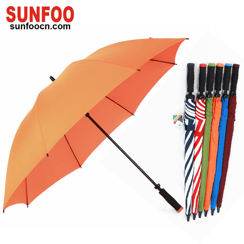 30 inch manual open fiberglass frame eva handle orange golf umbrella