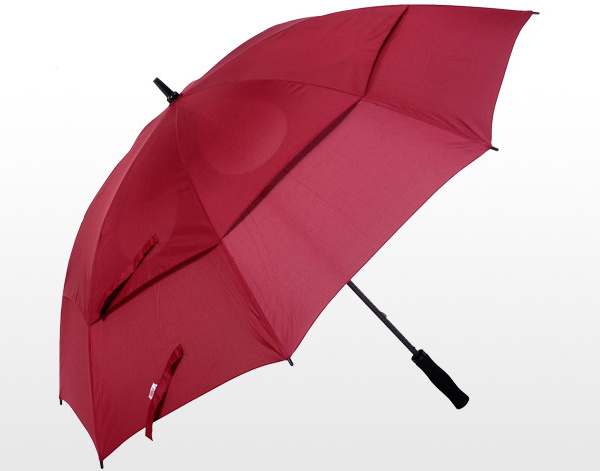 Wind vent air golf umbrella with holes, good quality double layer big automatic golf umbrella