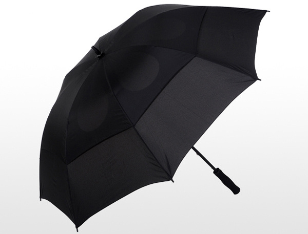 Wind vent air golf umbrella with holes, good quality double layer big automatic golf umbrella