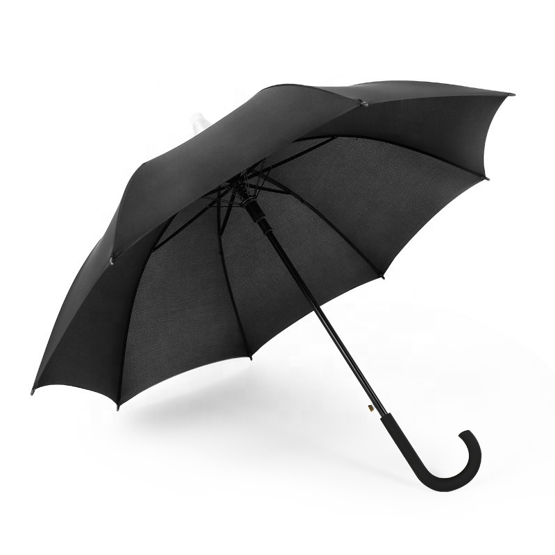 Auto Open Rain Straight Umbrella with Plastic Cover Waterproof Pouch