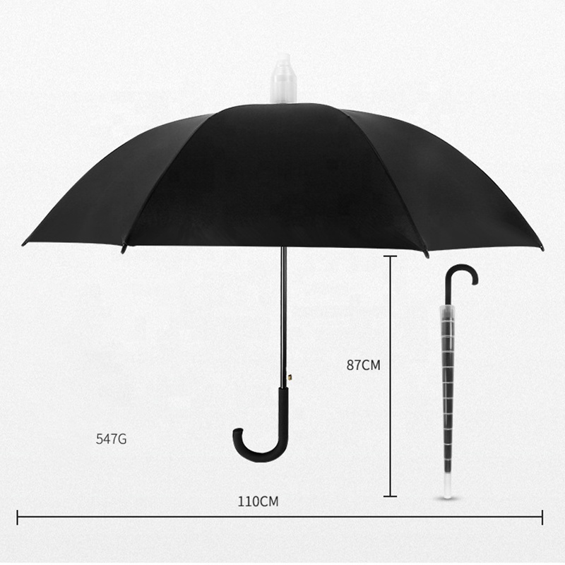 Auto Open Rain Straight Umbrella with Plastic Cover Waterproof Pouch