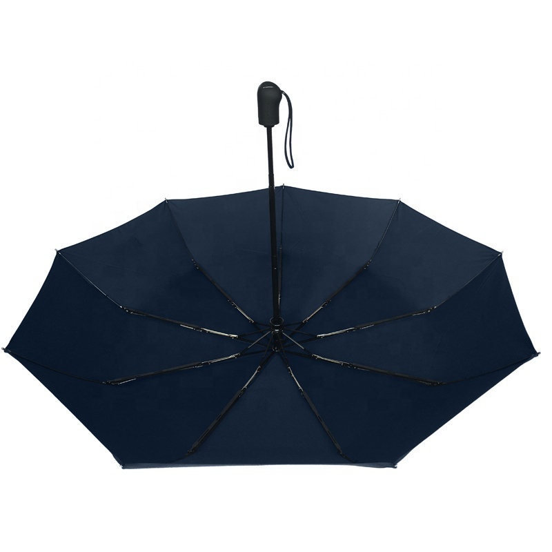 Wholesale Price Custom Brand Design 9ribs Windproof Strong Wind Resistant Blue Compact Travel Rain Folding Umbrella