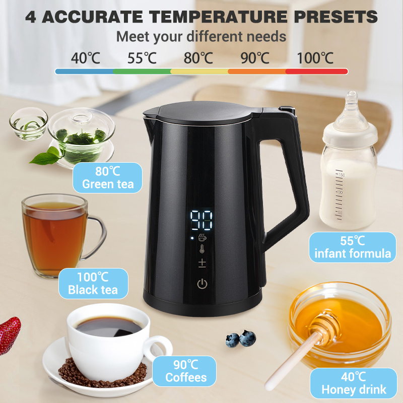 Smart Electric Kettle Temperature Control Stainless Steel Water Boiler for Tea Coffee Oatmeal WiFi Electric Tea Kettle