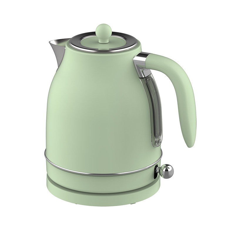 1.7L Electric Kettle Small Stainless Steel Water Boiler Kettle With Thermometer Retro Color Kettle