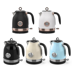 1.7L Electric Kettle Small Stainless Steel Water Boiler Kettle With Thermometer Retro Color Kettle