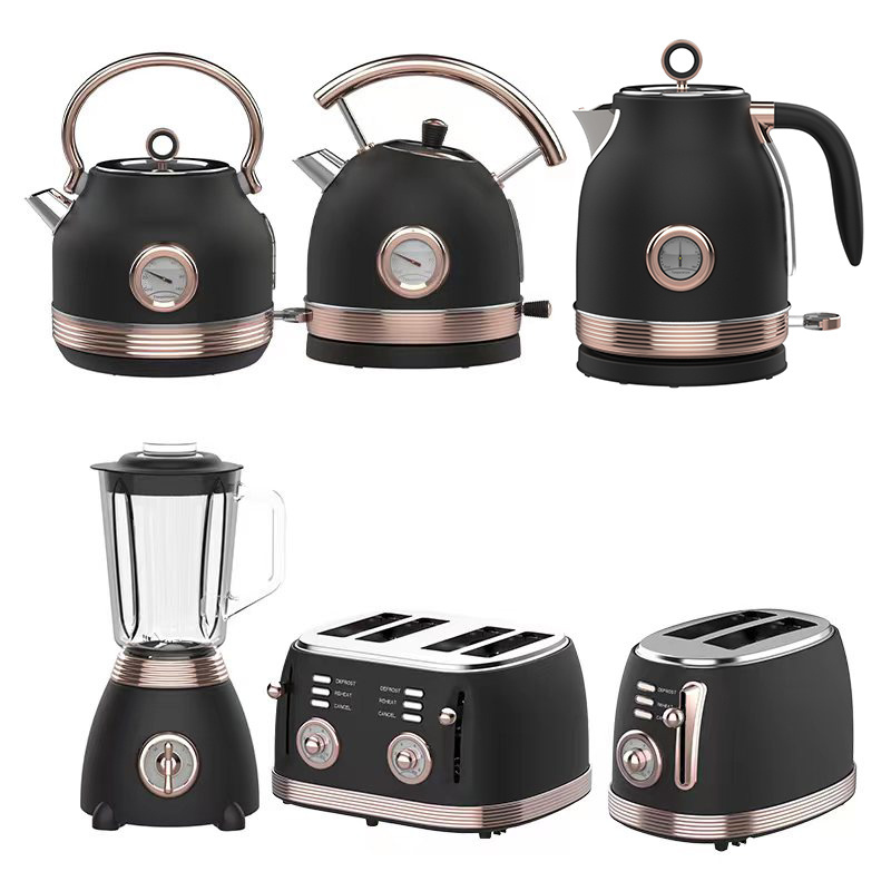 Hot Selling Appliances Kitchen Retro Sets Electric Kettle Bread Toaster 3 In 1 Juicer Blender Kettle and Toaster